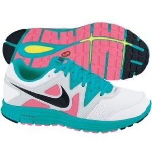 Nike Lunar Fly 3 Running Shoes White Blue Pink Size 9 EUC